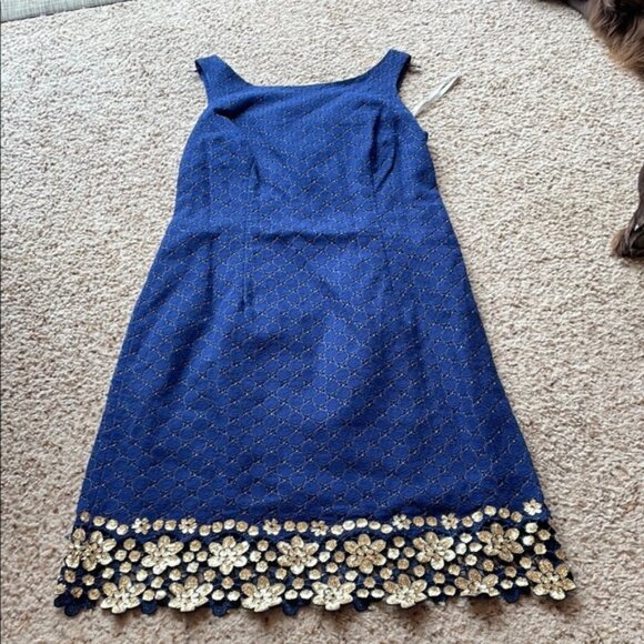 Lilly Pulitzer Elegant Blue and Gold Dress size 2 - Picture 2 of 6